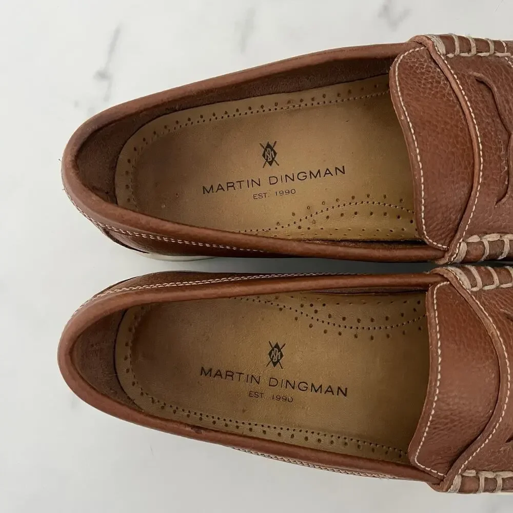 Martin Dingman Brown Leather Loafers size 8.5